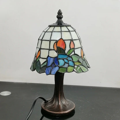 Lampe de Chevet Tiffany Motif Lotus en Vitrail