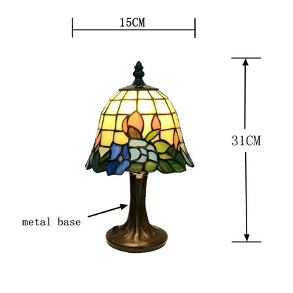 Lampe de Chevet Tiffany Motif Lotus en Vitrail