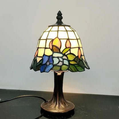Lampe de Chevet Tiffany Motif Lotus en Vitrail