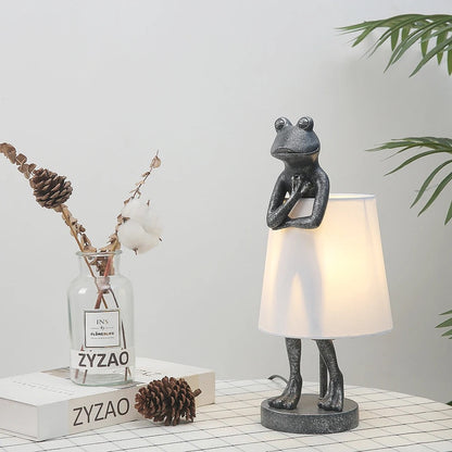 Lampe de Chevet Grenouille en Résine et Tissu