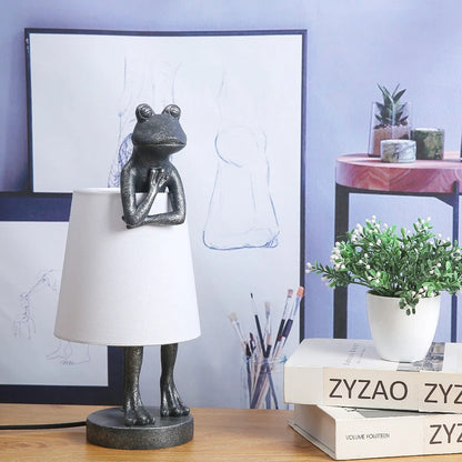 Lampe de Chevet Grenouille en Résine et Tissu