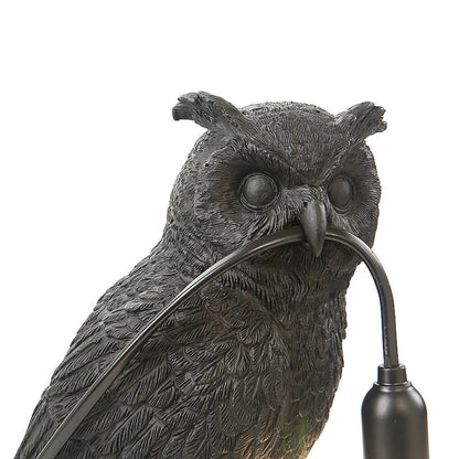 Lampe de chevet Hibou en résine noire