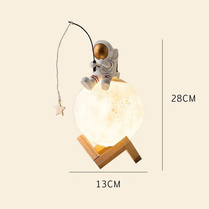 Lampe Humidificateur Astronaute et Lune en Résine