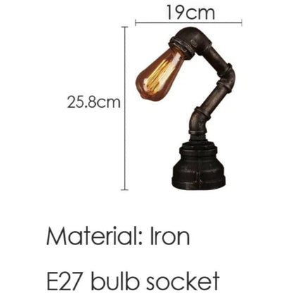 Lampe de Chevet Industrielle en Métal Cuivré