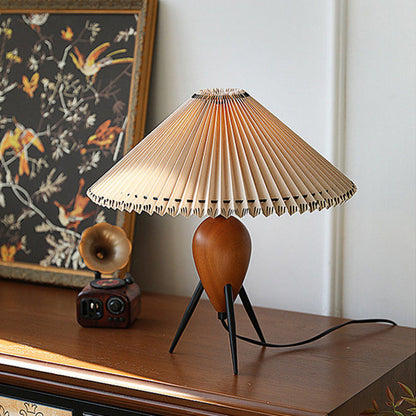 Lampe Japonaise sur Pied en Bois et Tissu
