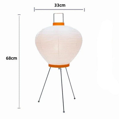 Lampe Japonaise sur Pied en Papier de Riz et Métal