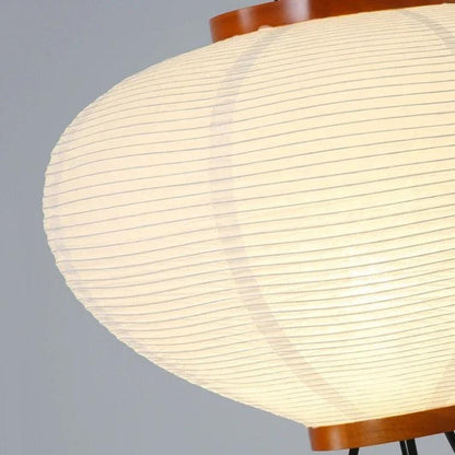 Lampe Japonaise sur Pied en Papier de Riz et Métal