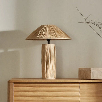 Lampe Japonaise en Raphia Naturel – Style Vintage