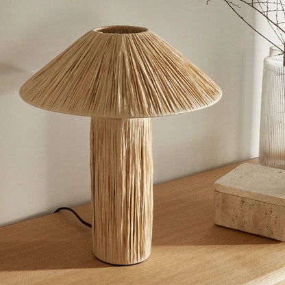 Lampe Japonaise en Raphia Naturel – Style Vintage