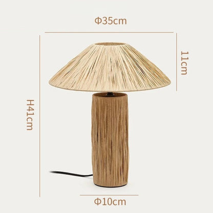 Lampe Japonaise en Raphia Naturel – Style Vintage