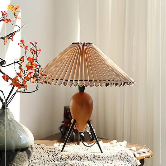 Lampe Japonaise sur Pied en Bois et Tissu