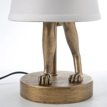 Lampe de chevet lapin en résine dorée avec abat-jour