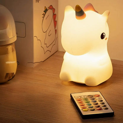 Veilleuse Licorne LED 7 Couleurs avec Télécommande