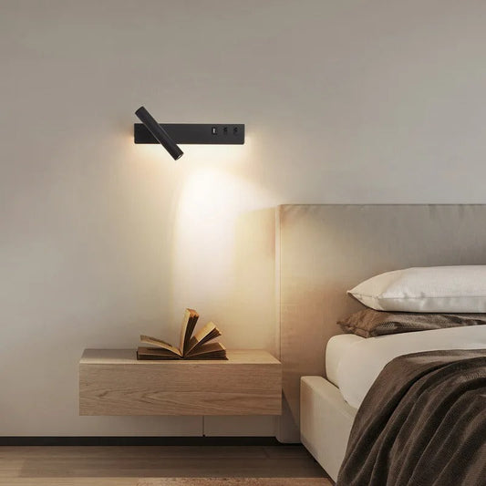 Lampe Liseuse de Chevet en Aluminium avec Port USB