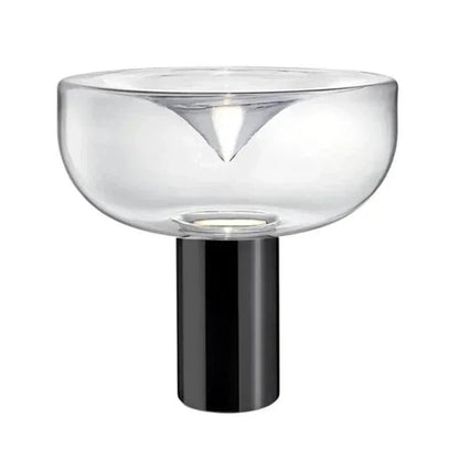 Lampe de chevet design en métal et pierre de verre