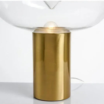 Lampe de chevet design en métal et pierre de verre