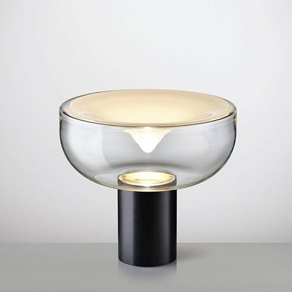 Lampe de chevet design en métal et pierre de verre