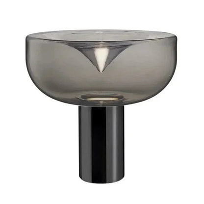 Lampe de chevet design en métal et pierre de verre