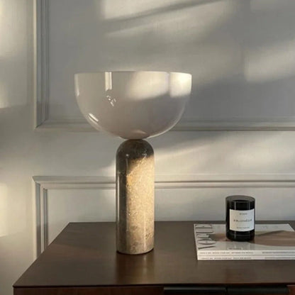 Lampe de Chevet Marbre et Verre – Design Contemporain