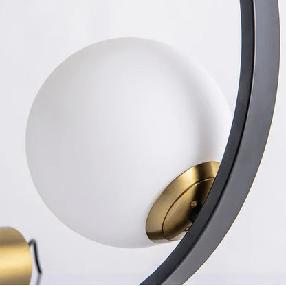 Lampe de chevet minimaliste en métal et verre