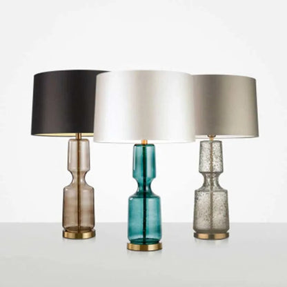 Lampe en verre minimaliste avec abat-jour en tissu