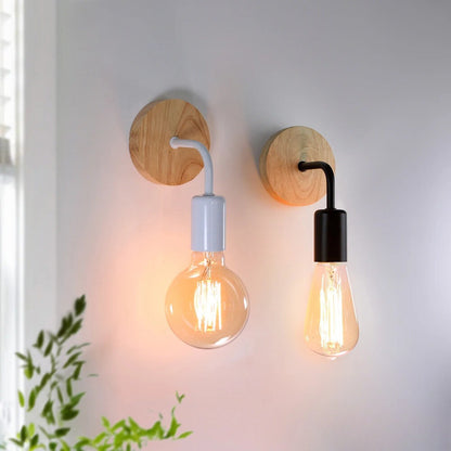 Lampe Murale de Chevet en Bois et Métal Orientable