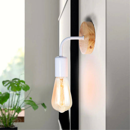 Lampe Murale de Chevet en Bois et Métal Orientable