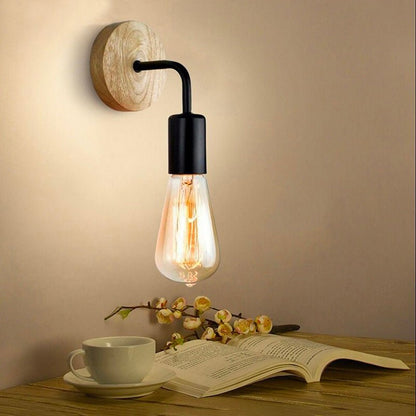Lampe Murale de Chevet en Bois et Métal Orientable
