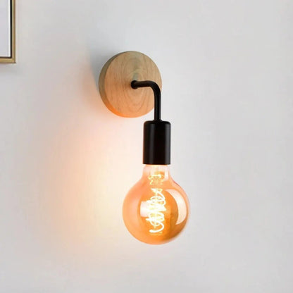 Lampe Murale de Chevet en Bois et Métal Orientable