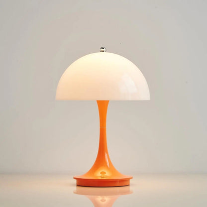 Lampe de chevet champignon orange rechargeable