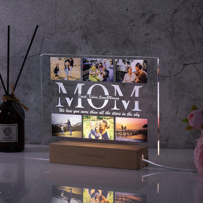 Lampe Personnalisée Acrylique – Photo & Prénom