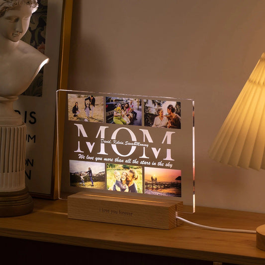 Lampe Personnalisée Acrylique – Photo & Prénom