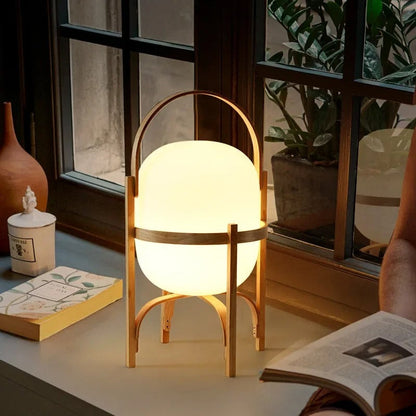Lampe Pied en Bois Style Japonais