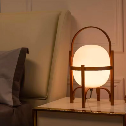 Lampe Pied en Bois Style Japonais