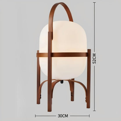 Lampe Pied en Bois Style Japonais