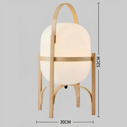 Lampe Pied en Bois Style Japonais