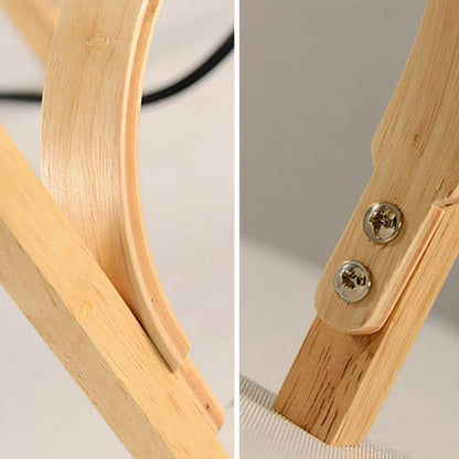 Lampe Pied en Bois Style Japonais