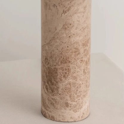 Lampe de chevet pied en marbre naturel et abat-jour coton lin