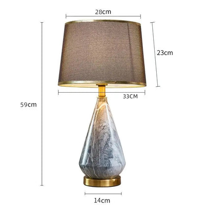 Lampe de chevet pied céramique imitation marbre vintage