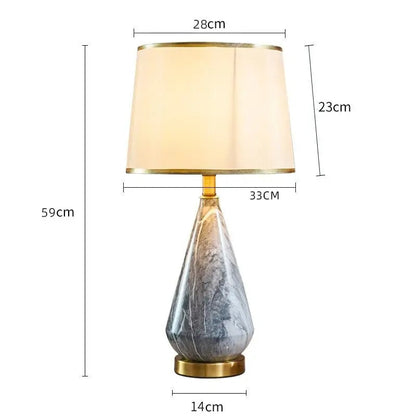 Lampe de chevet pied céramique imitation marbre vintage