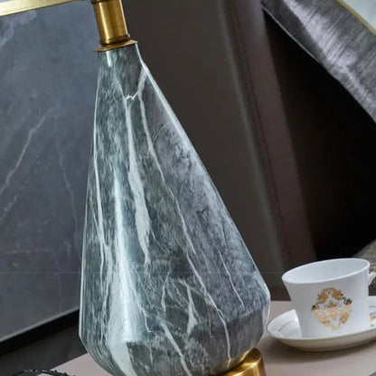 Lampe de chevet pied céramique imitation marbre vintage