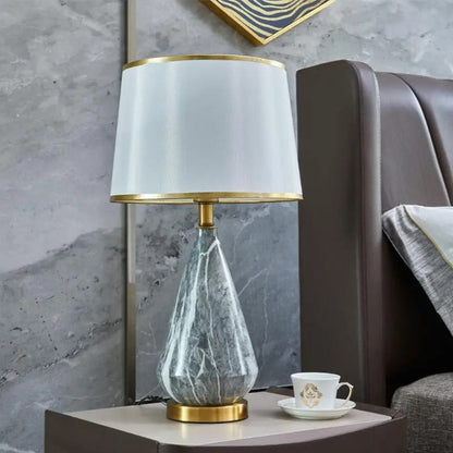 Lampe de chevet pied céramique imitation marbre vintage