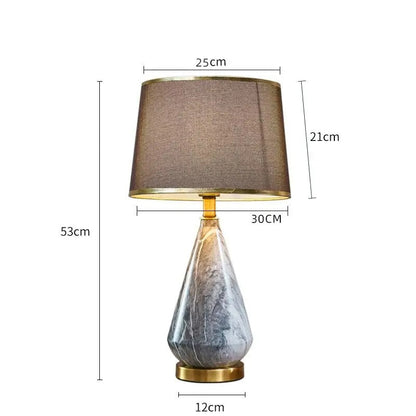 Lampe de chevet pied céramique imitation marbre vintage