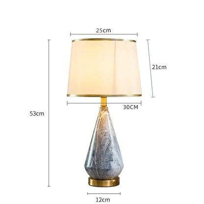 Lampe de chevet pied céramique imitation marbre vintage