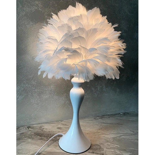 Lampe de chevet à plumes – Ambiance douce et élégante