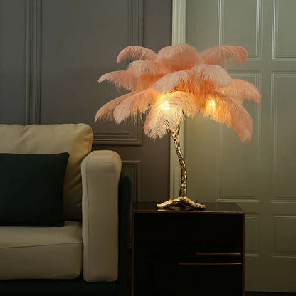Lampe Plume d'Autruche – Décoration Luxe et Élégante