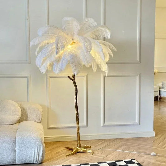 Lampe Plume d'Autruche – Décoration Luxe et Élégante