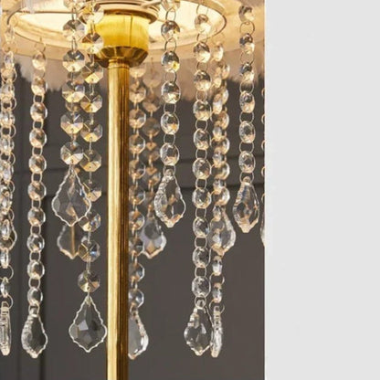 Lampe Plume sur Pied – Métal Doré et Cristaux
