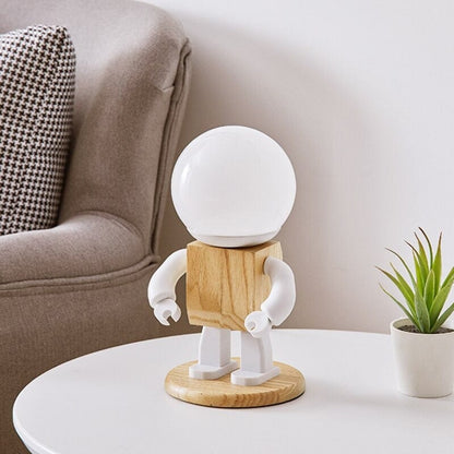 Lampe de chevet Robot en Bois – Déco Chambre Enfant