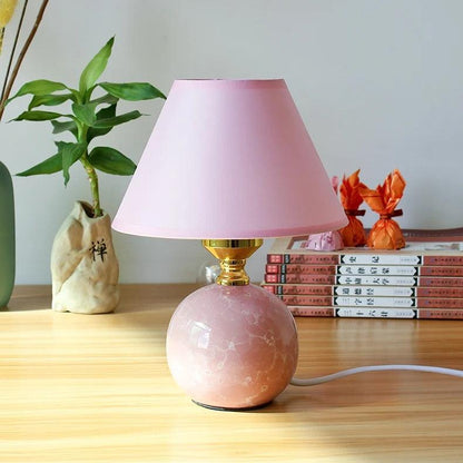 Lampe de Chevet Rose en Céramique et Tissu